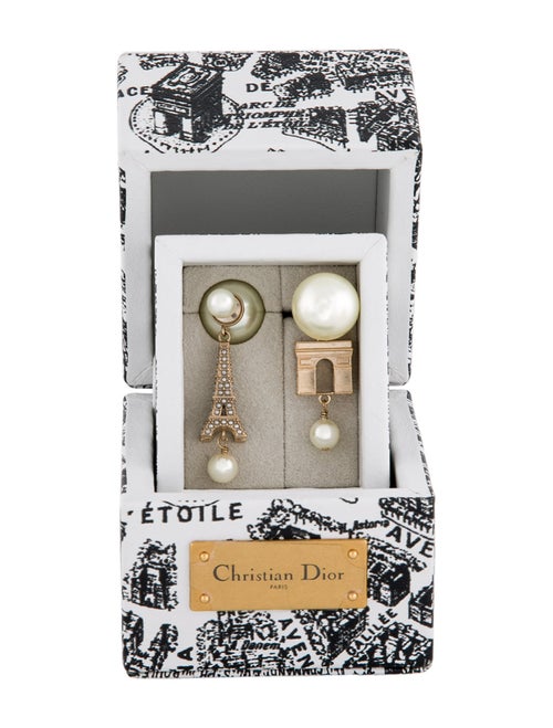 Christian Dior Faux Pearl Tribales Earrings w/ Plan de Paris Gift Box