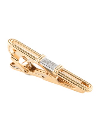 Christian Dior Vintage Two-Tone Logo Tie Clip