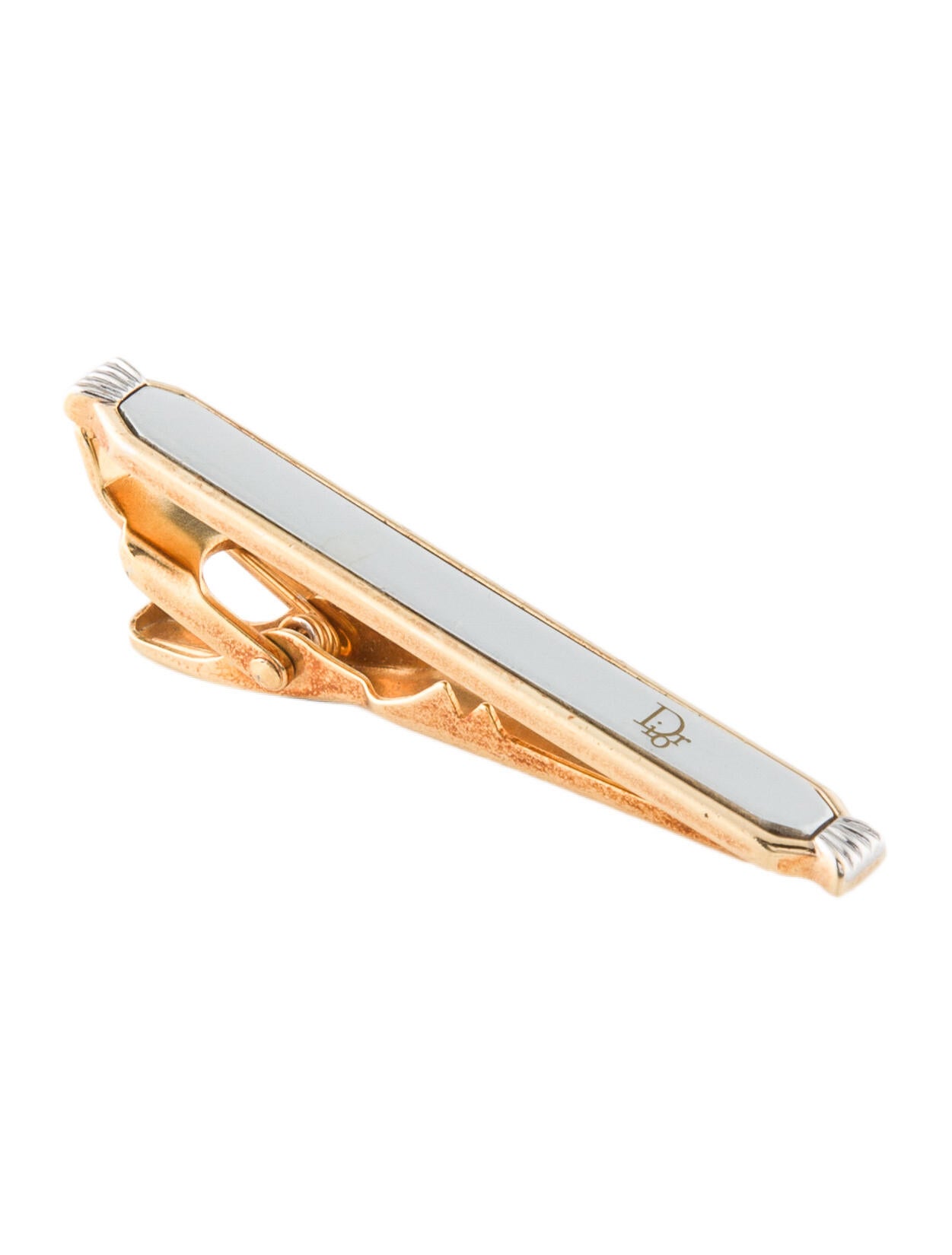 Christian Dior Vintage Two-Tone Logo Tie Clip
