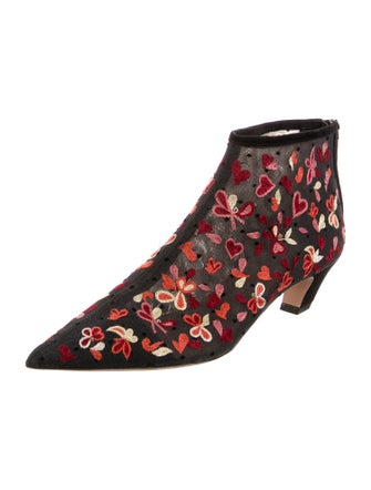 Christian Dior Printed Embroidered Accent Boots