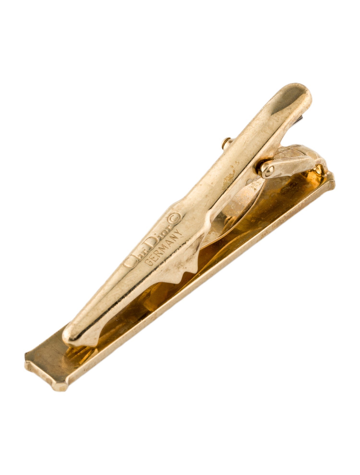 Christian Dior Vintage Enamel Logo Tie Clip