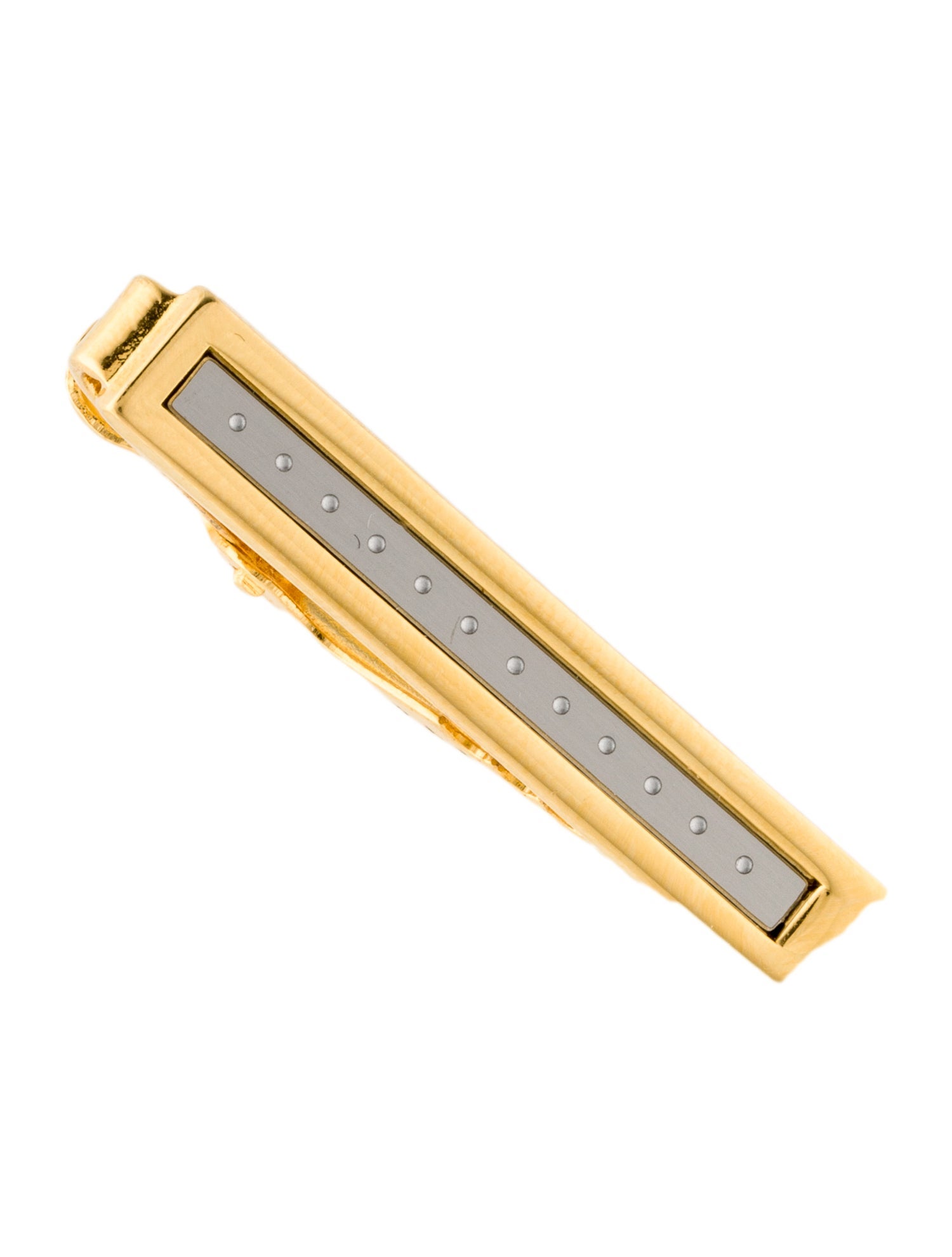 Christian Dior Vintage Two-Tone Logo Tie Clip