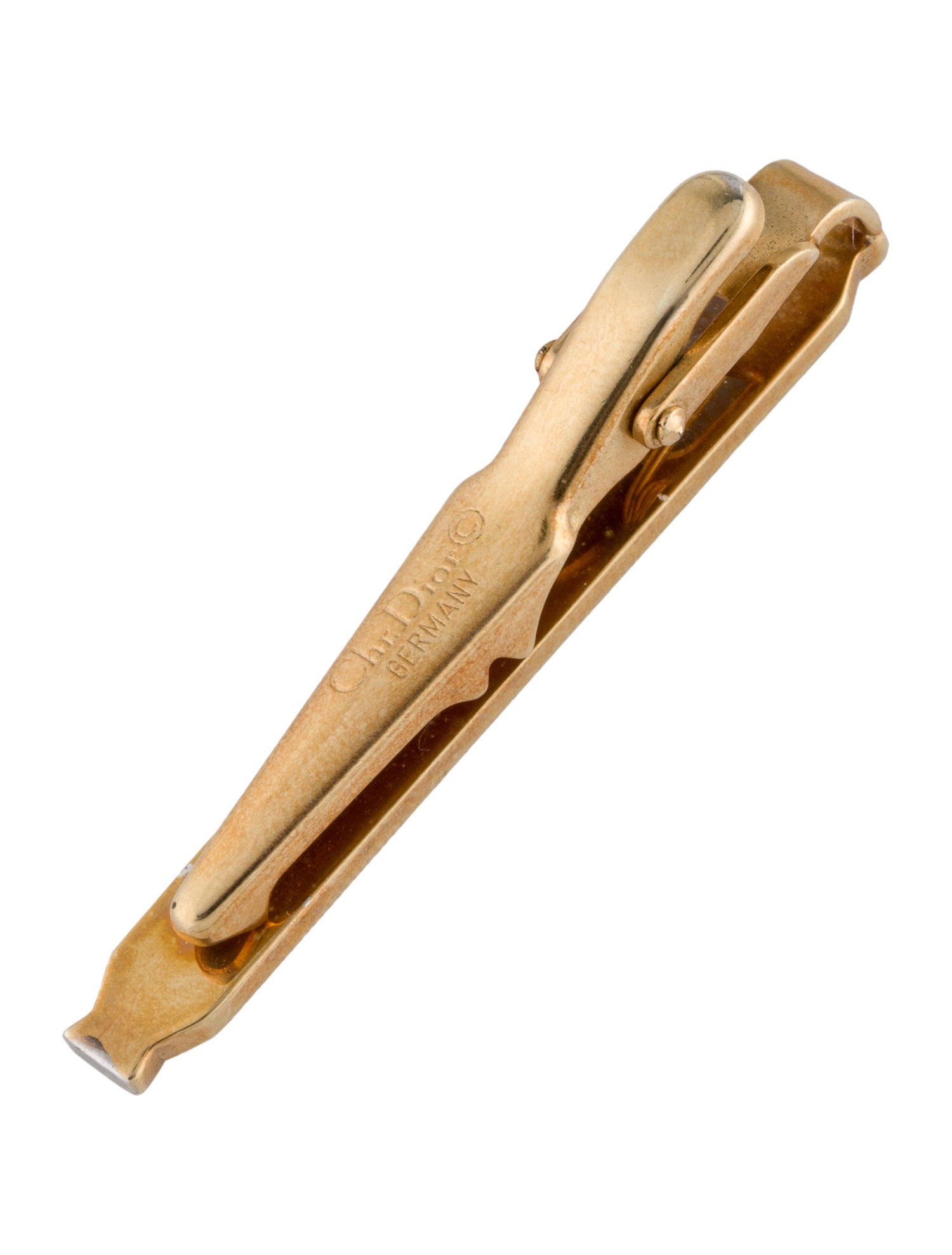 Christian Dior Vintage Two-Tone Logo Tie Clip