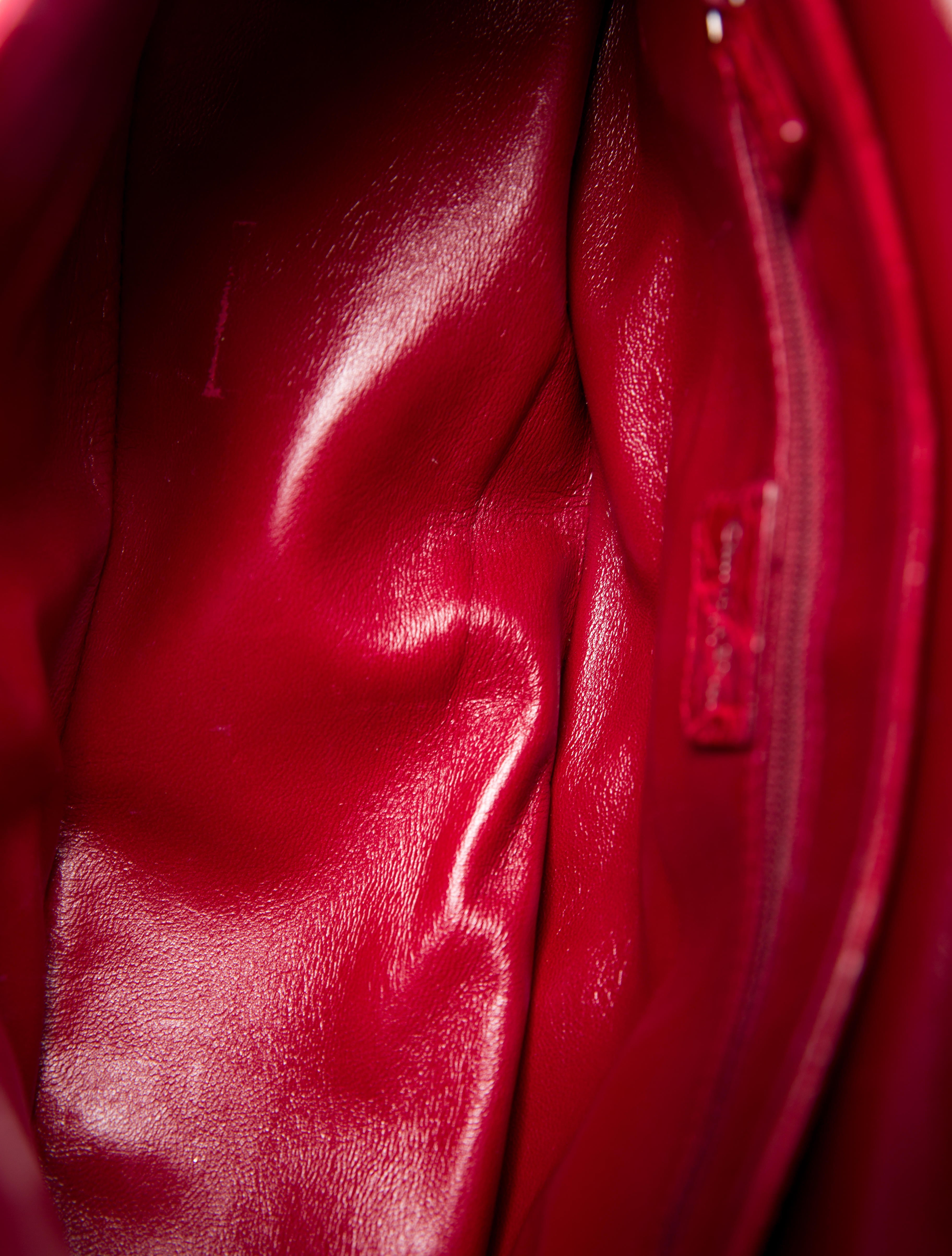 Christian Dior Crocodile Street Chic Columbus Bag - Red Shoulder