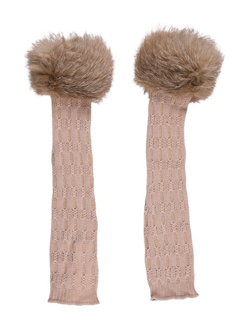 Christian Dior Cashmere Fur-Trimmed Arm Warmers