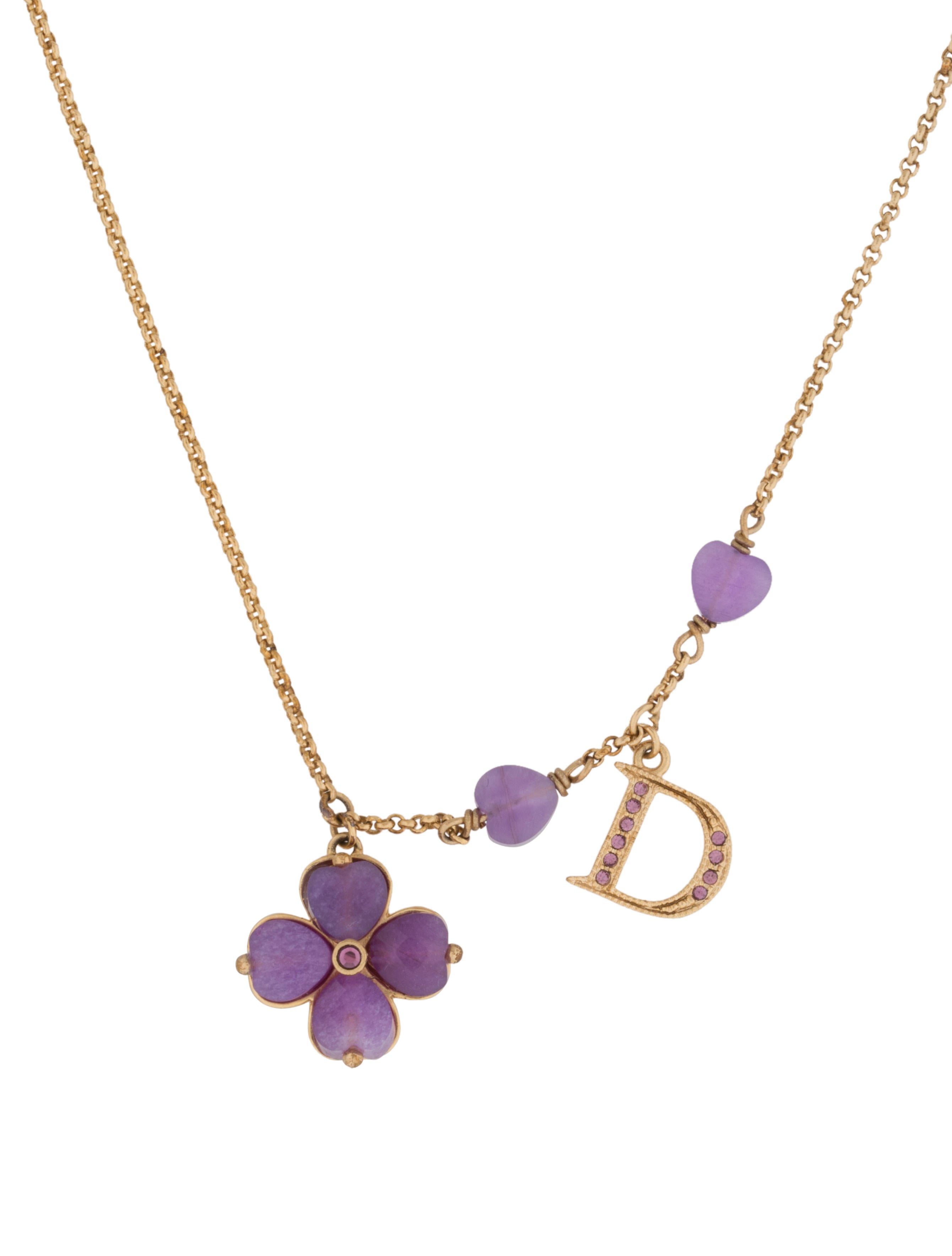 dior clover necklace