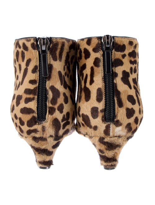 Christian Dior Ponyhair Animal Print Lace-Up Boots