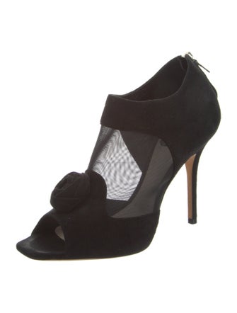 Christian Dior Suede Mesh Accents Lace-Up Boots