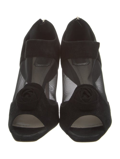 Christian Dior Suede Mesh Accents Lace-Up Boots