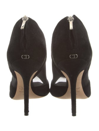 Christian Dior Suede Mesh Accents Lace-Up Boots