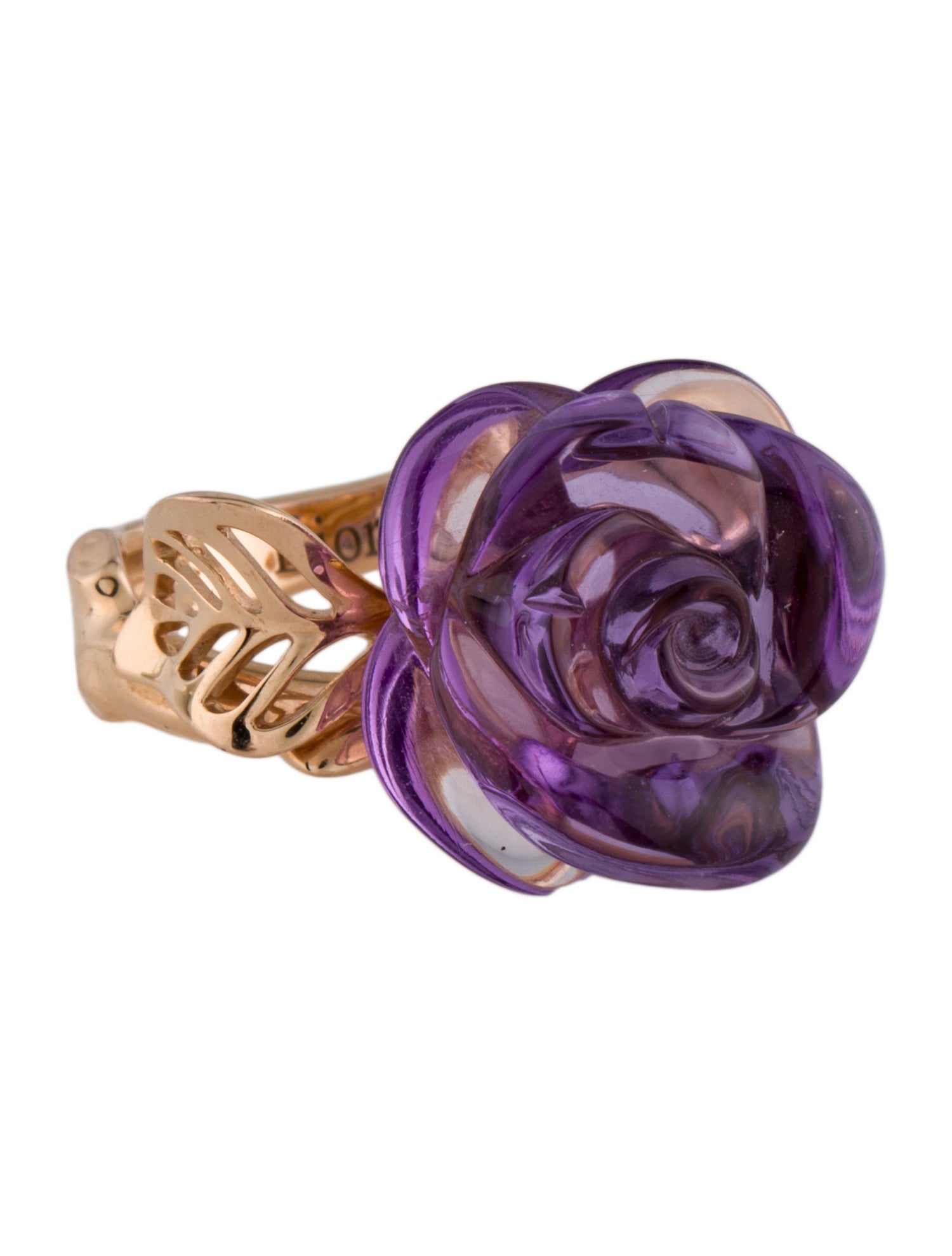 Christian Dior 18K Amethyst & Diamond Rose Dior Pré Catelan