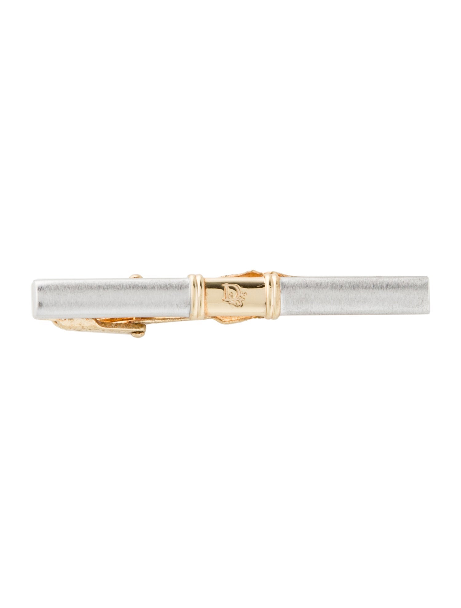 Christian Dior Vintage Two-Tone Logo Tie Clip