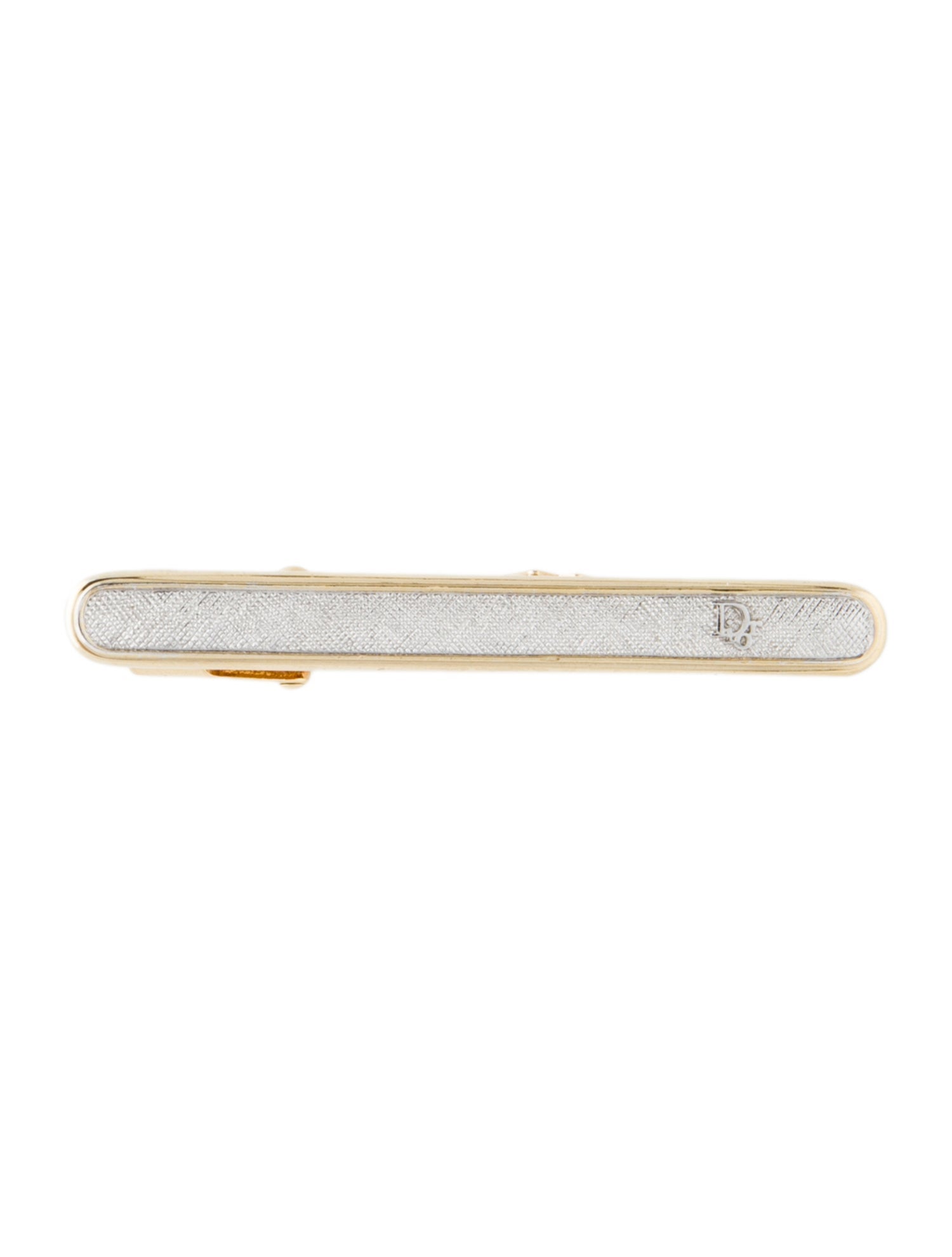 Christian Dior Vintage Two-Tone Logo Tie Clip
