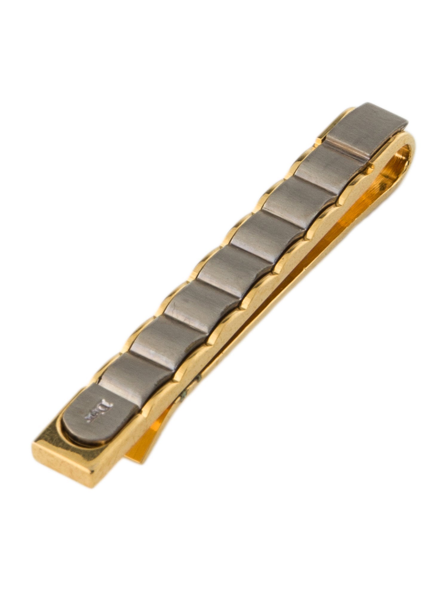 Christian Dior Vintage Two-Tone Logo Tie Clip