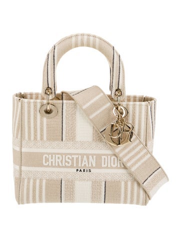 DIOR Handle Bags Canvas D-Lite Medium