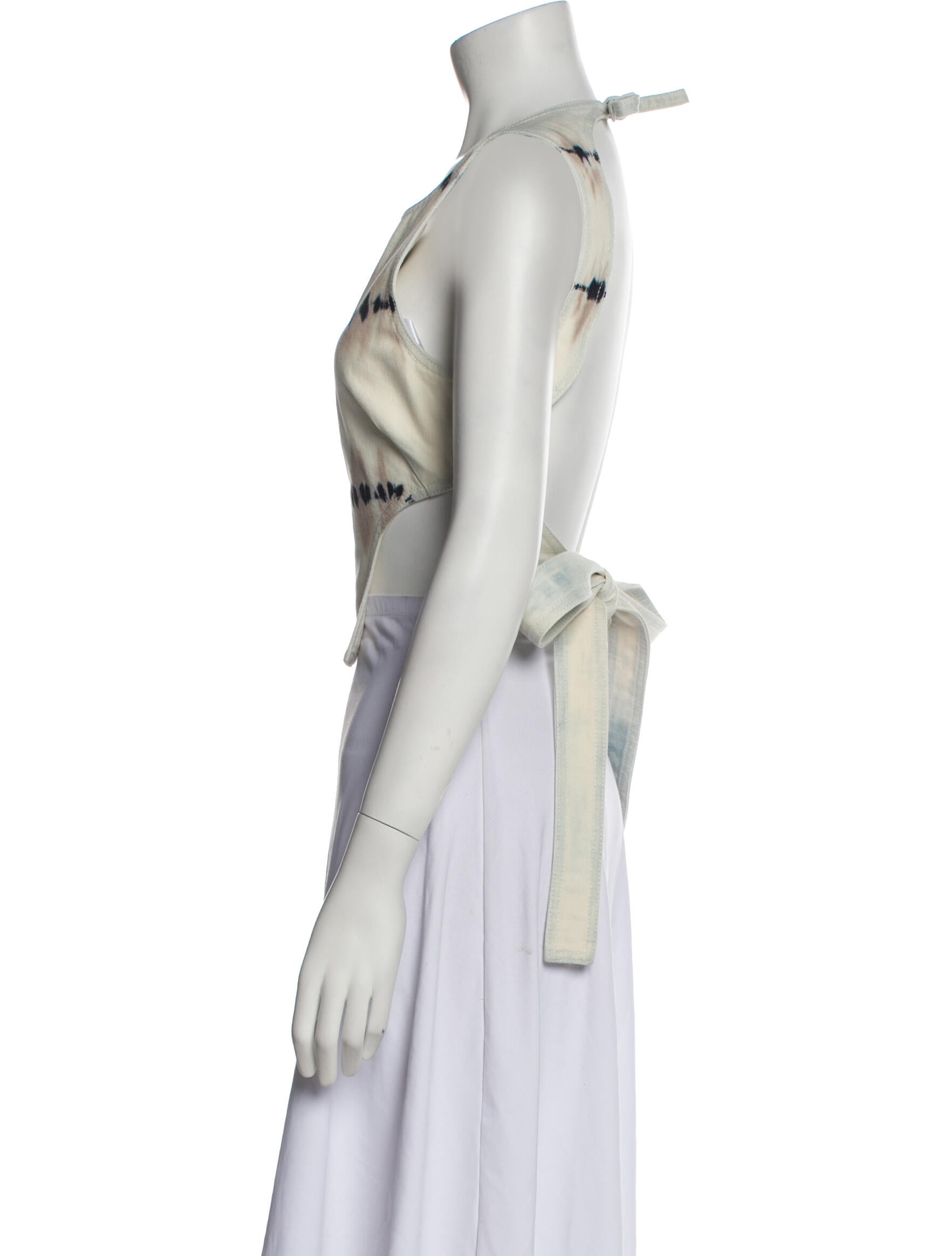 Christian Dior Tie-Dye Print Scoop Neck Crop Top