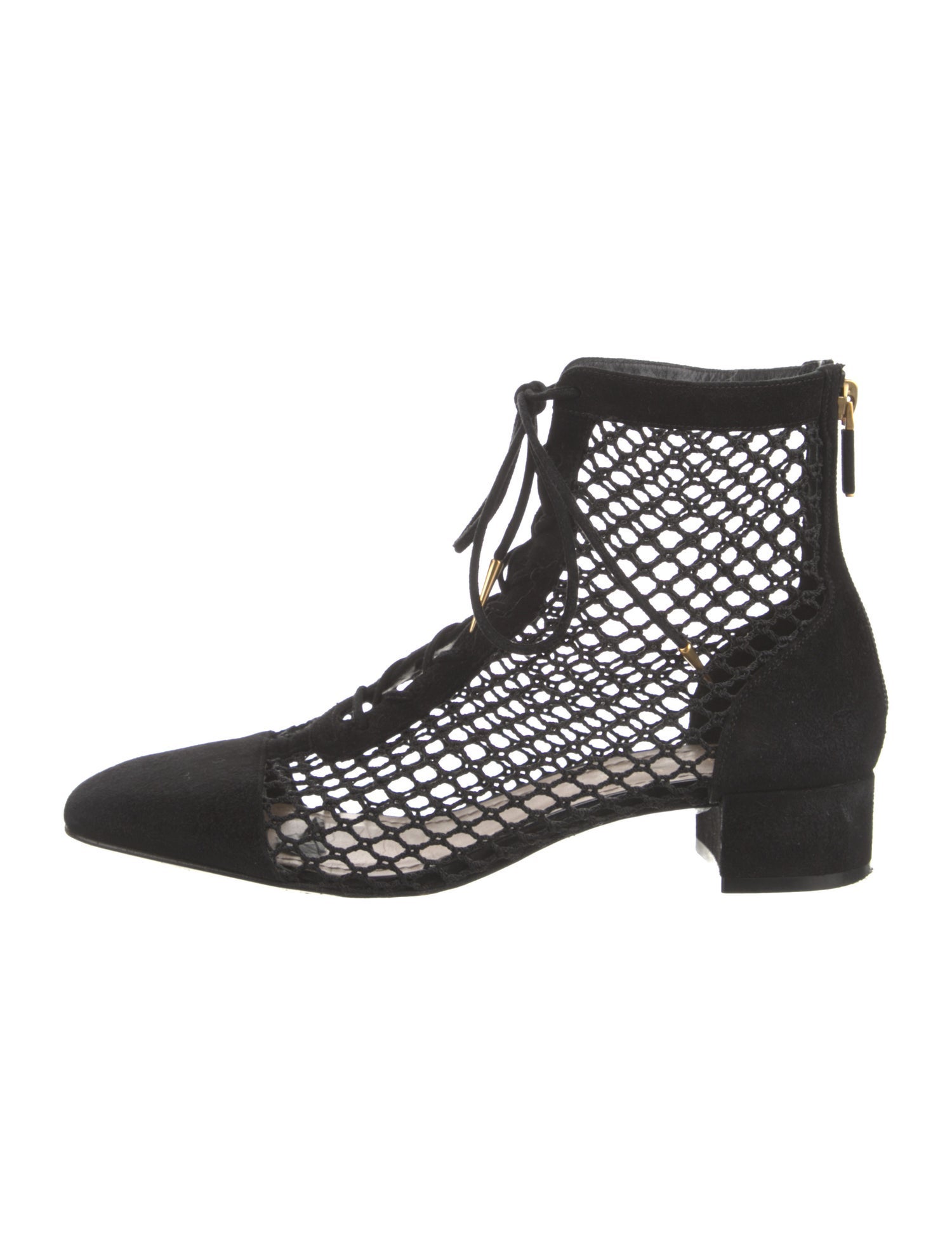 Christian Dior Suede Braided Accents Lace-Up Boots