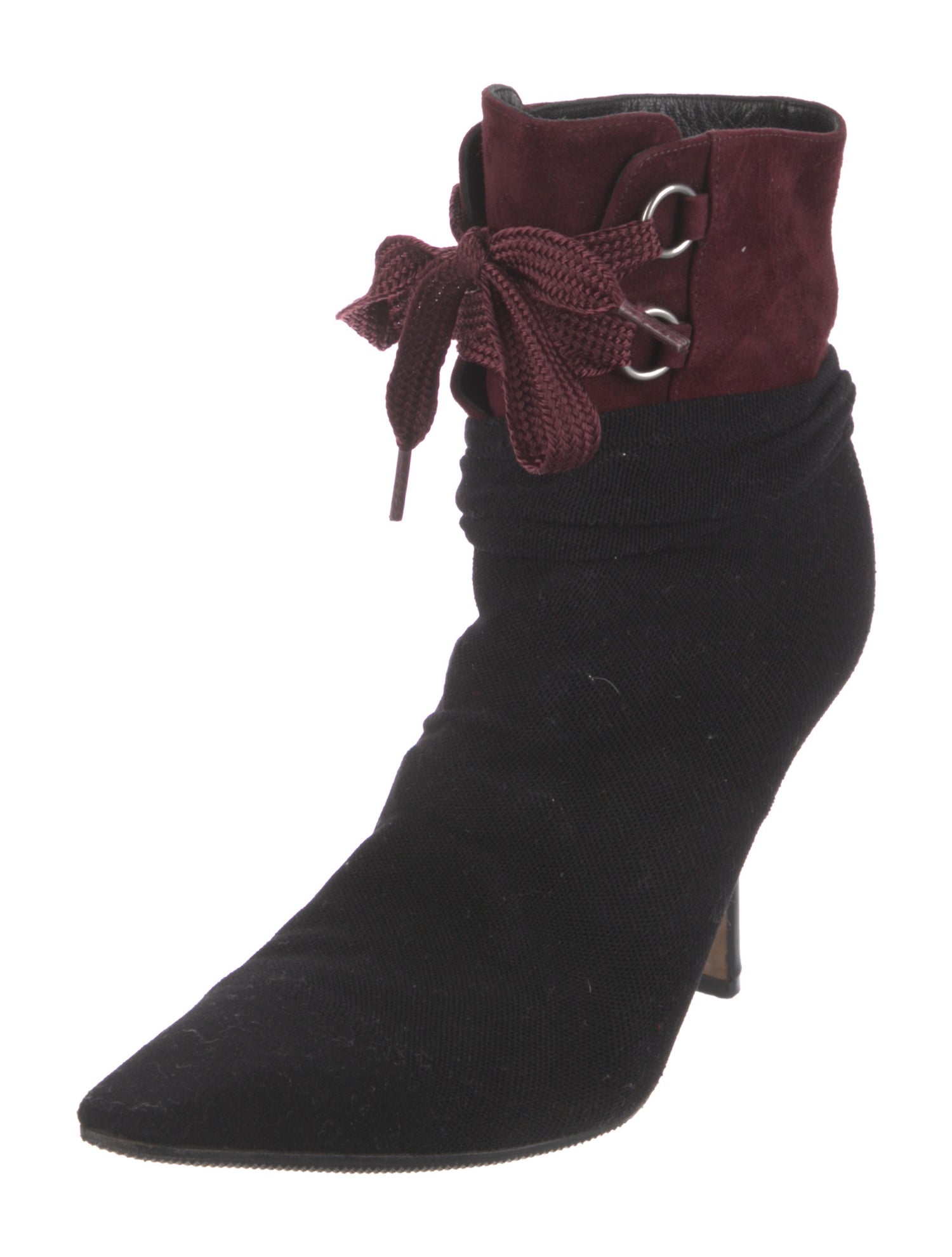 Christian Dior Colorblock Pattern Lace-Up Boots