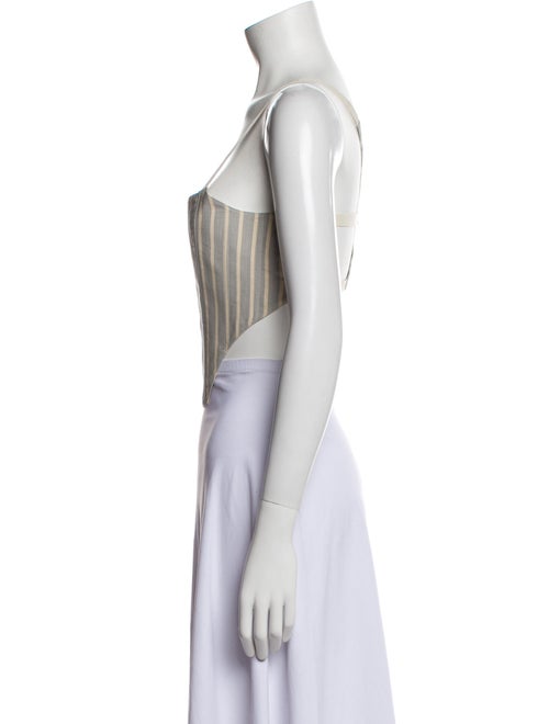 Christian Dior Striped Square Neckline Crop Top