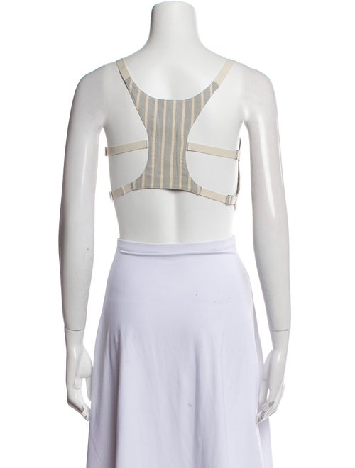 Christian Dior Striped Square Neckline Crop Top