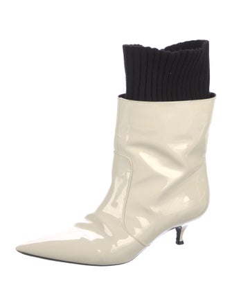 Christian Dior Patent Leather Colorblock Pattern Sock Boots