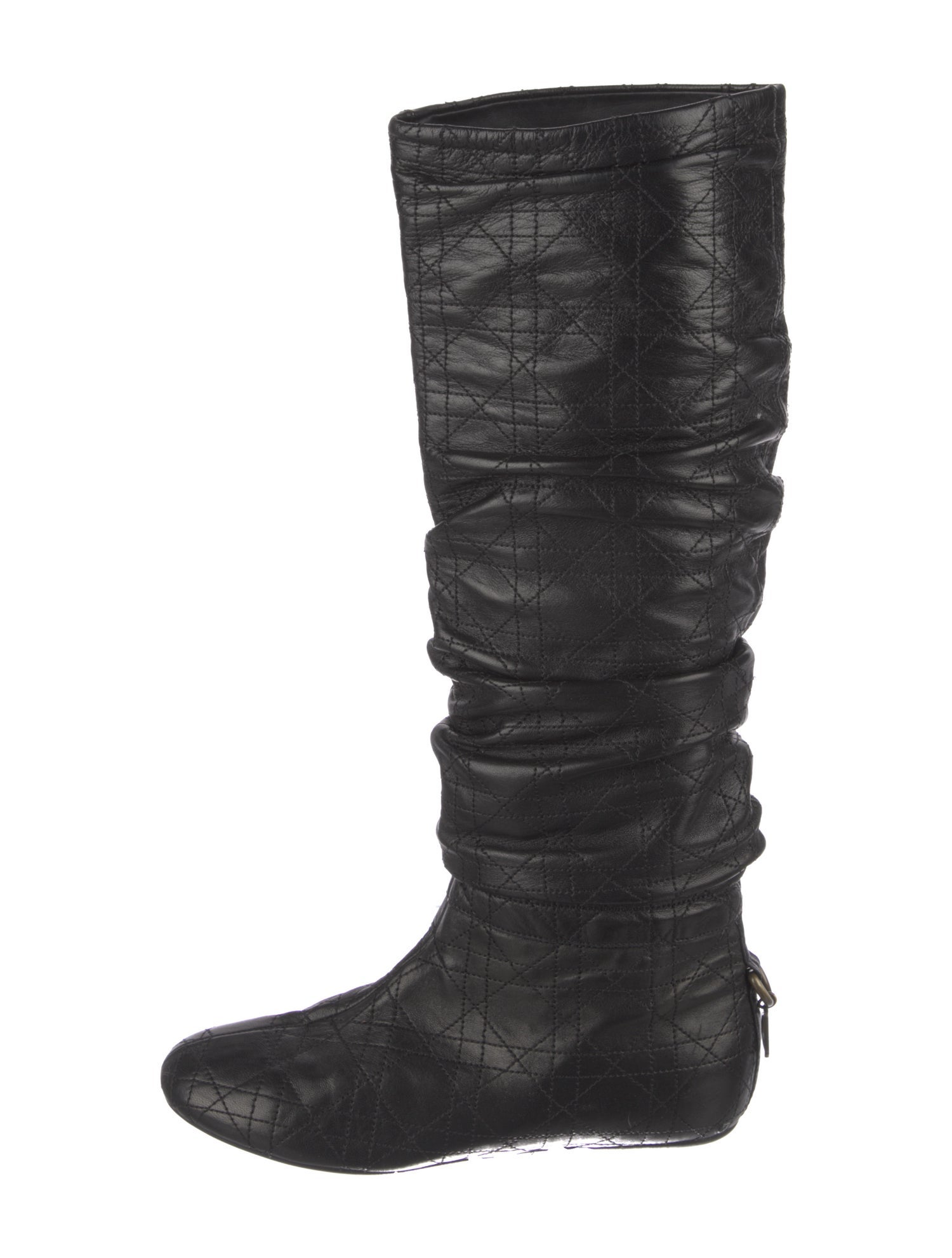 Christian Dior Cannage Pattern Leather Riding Boots