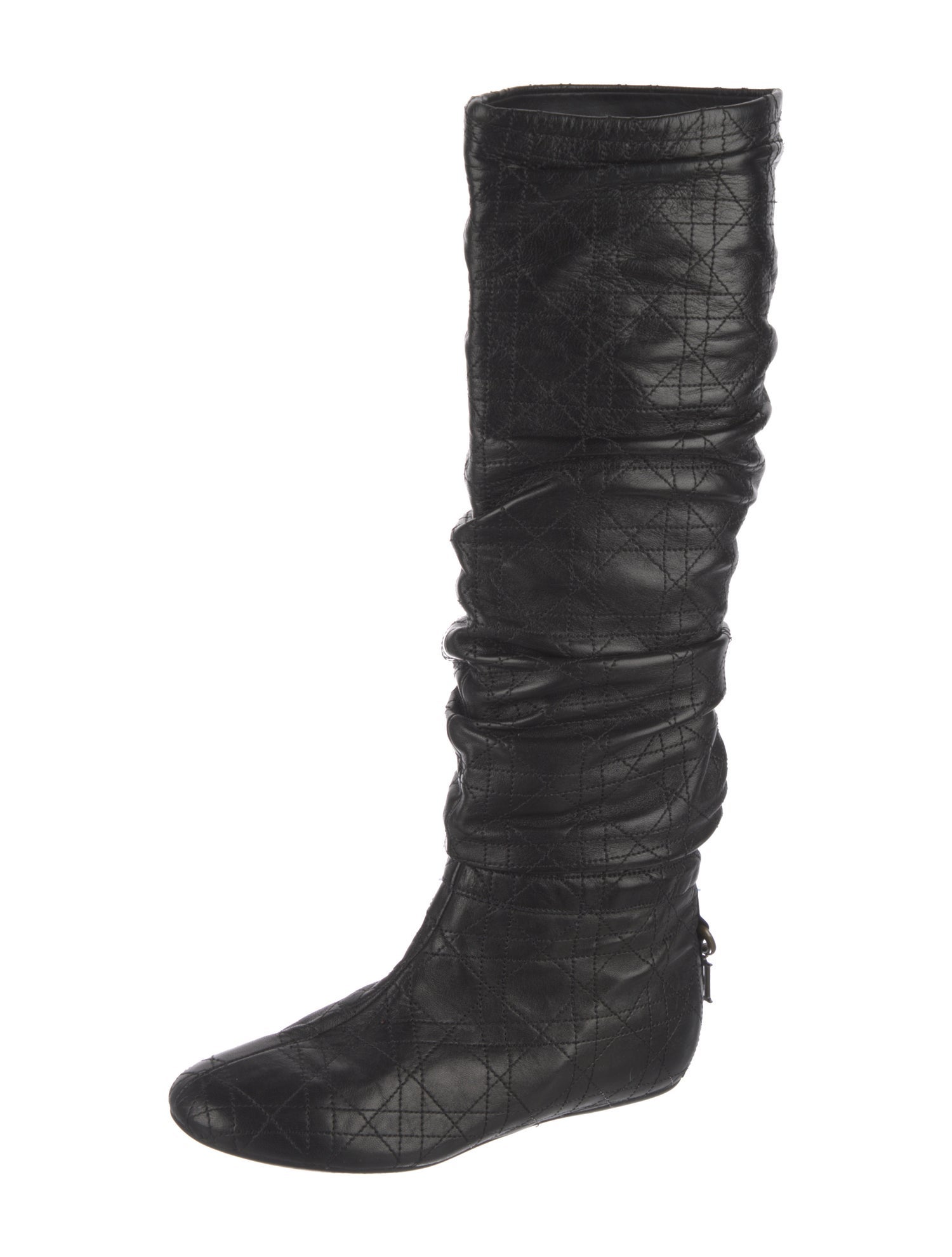 Christian Dior Cannage Pattern Leather Riding Boots