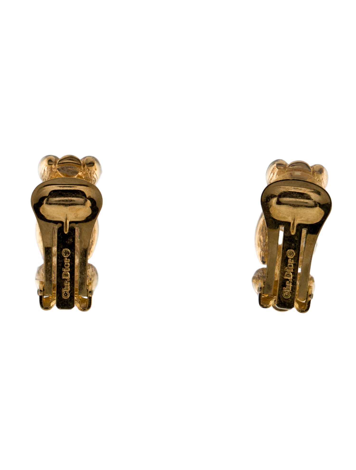 Christian Dior Vintage Crystal Chain-Link Clip-On Earrings