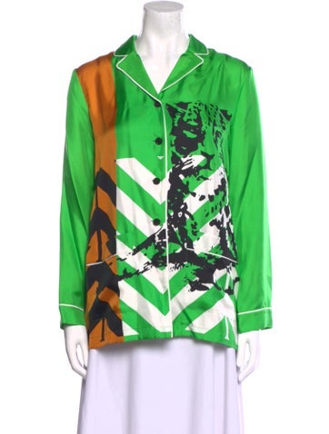 Christian Dior Tops Silk Printed Button-Up Top Us2, Fr34 | XS