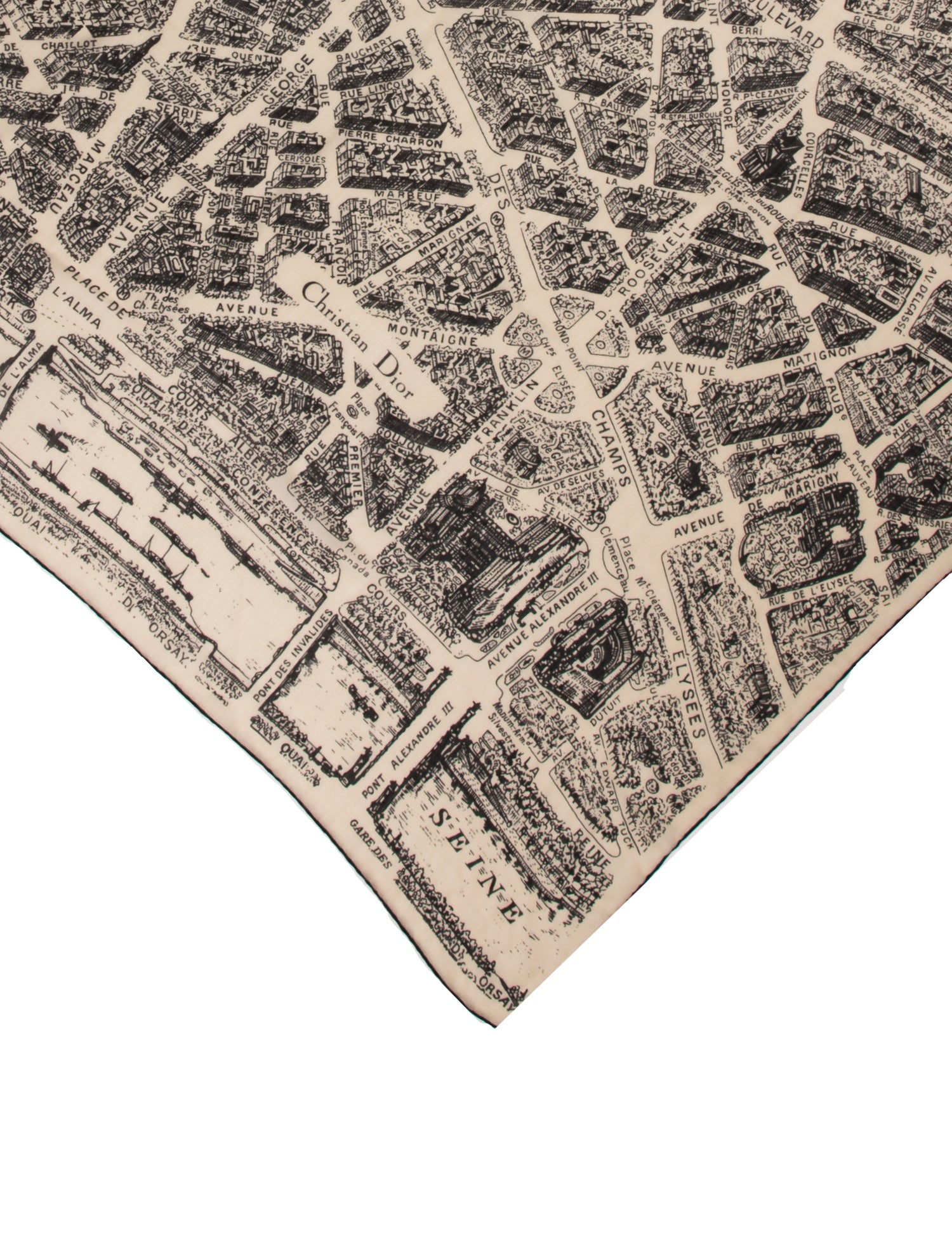 Christian Dior Plan de Paris Cashmere Shawl - Neutrals Scarves and