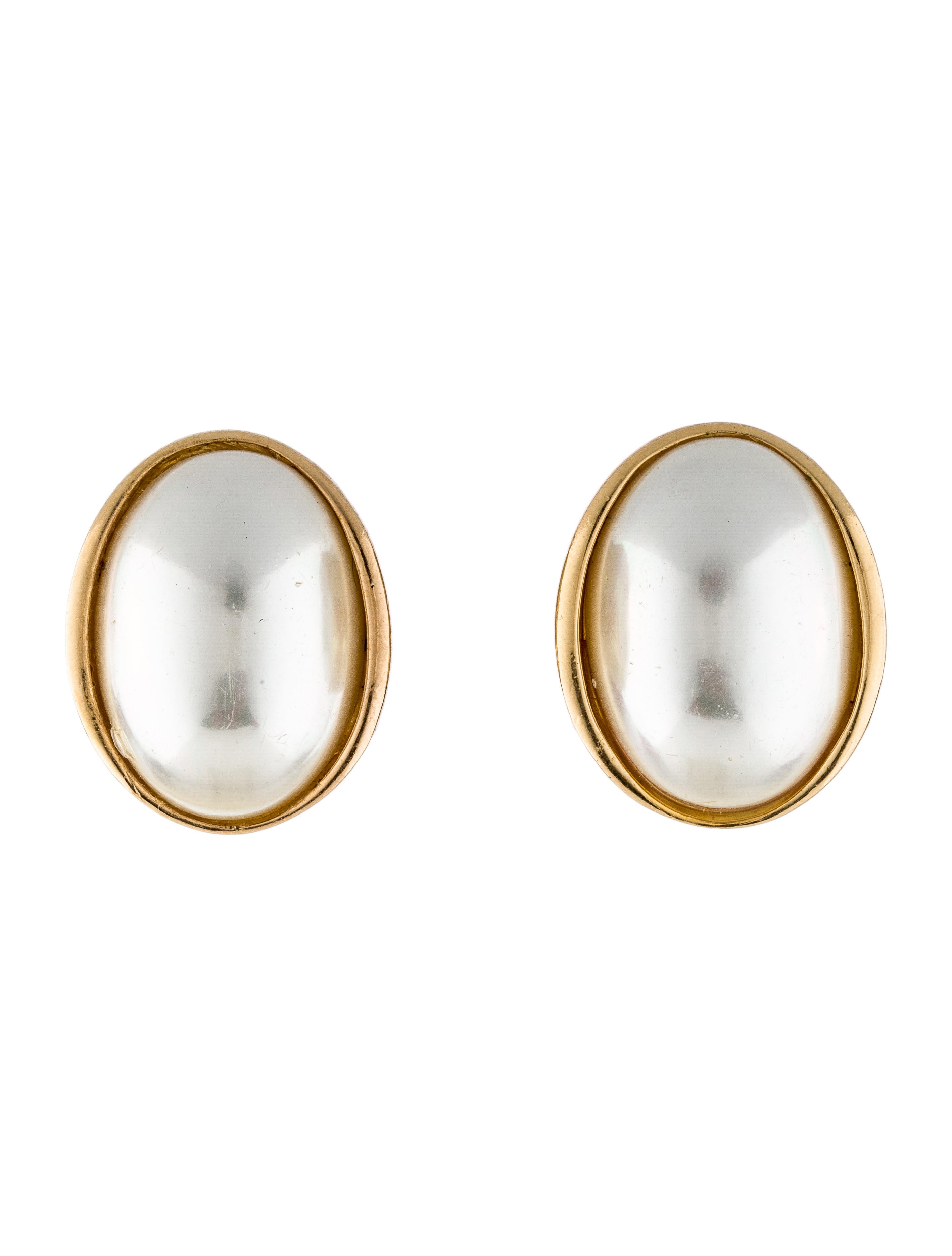 Christian Dior Faux Pearl ClipOn Earrings Earrings CHR47599 The