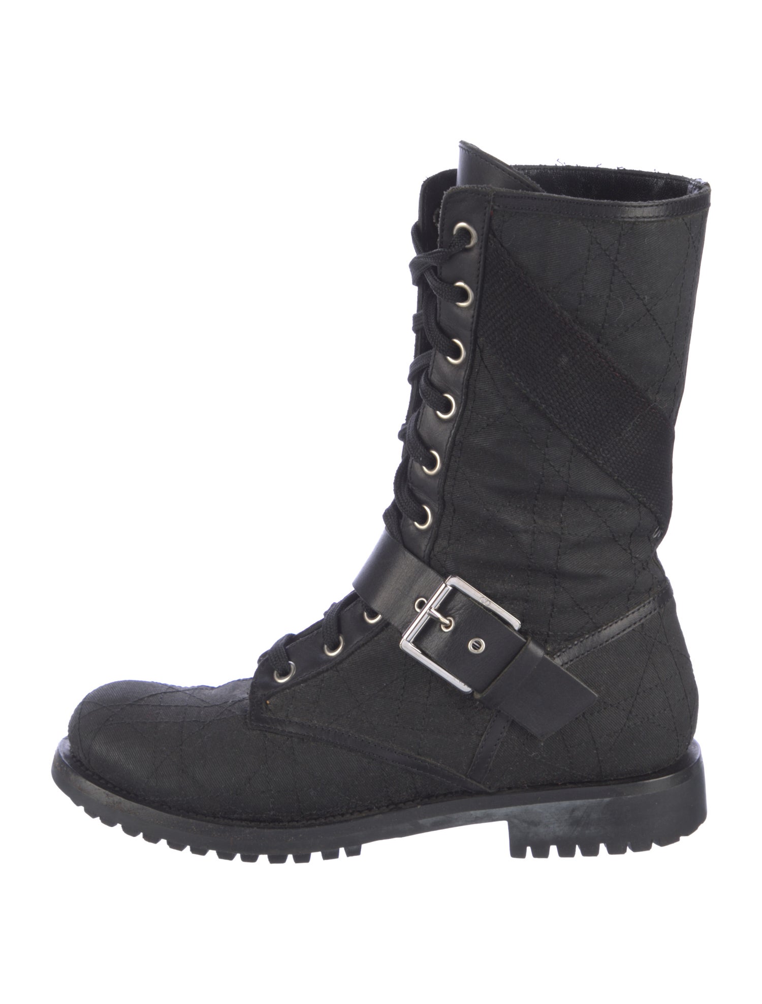 Christian Dior Canvas Combat Boots
