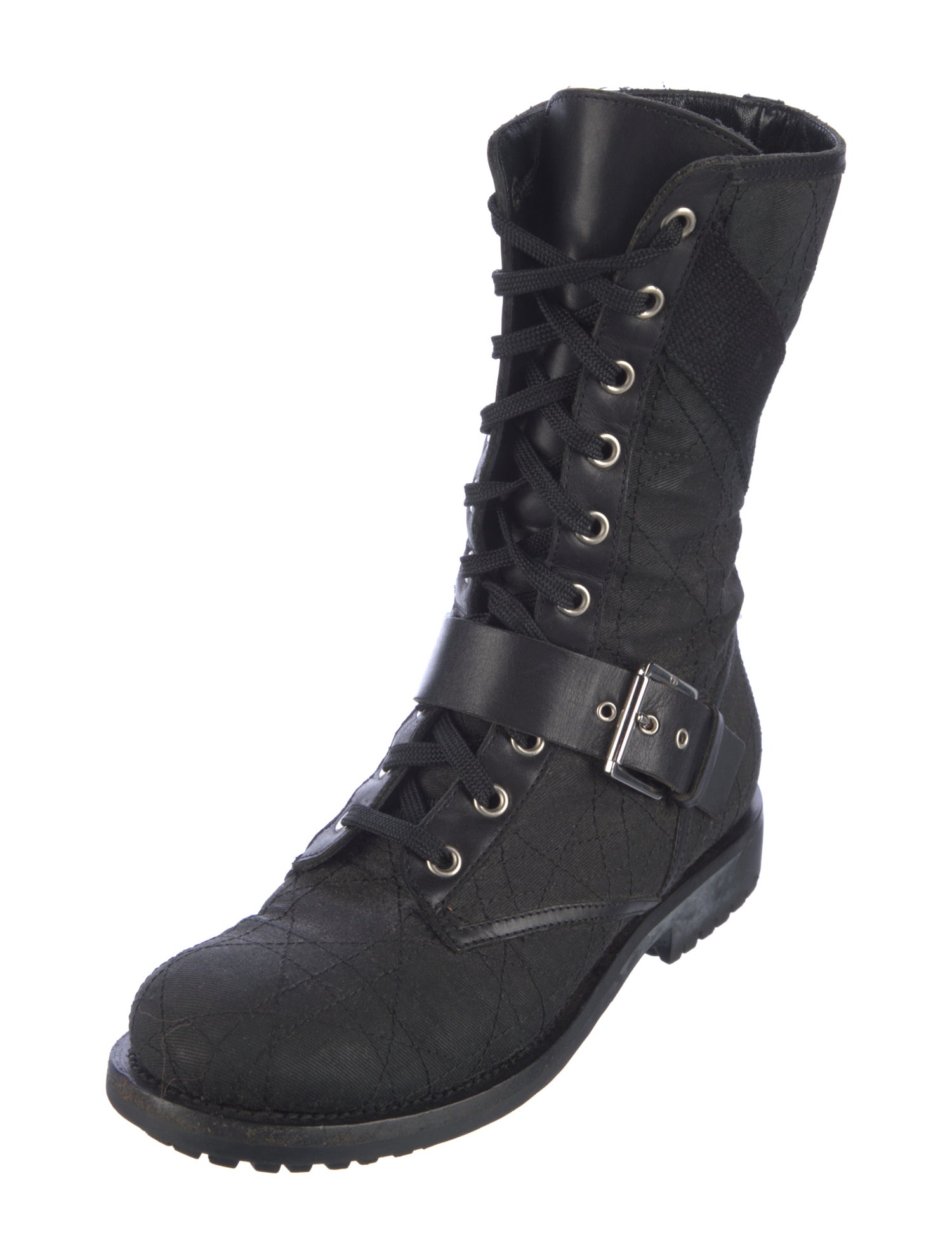 Christian Dior Canvas Combat Boots