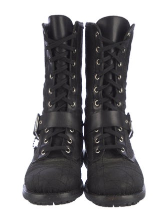 Christian Dior Canvas Combat Boots