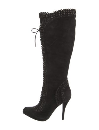 Christian Dior Suede Lace-Up Boots