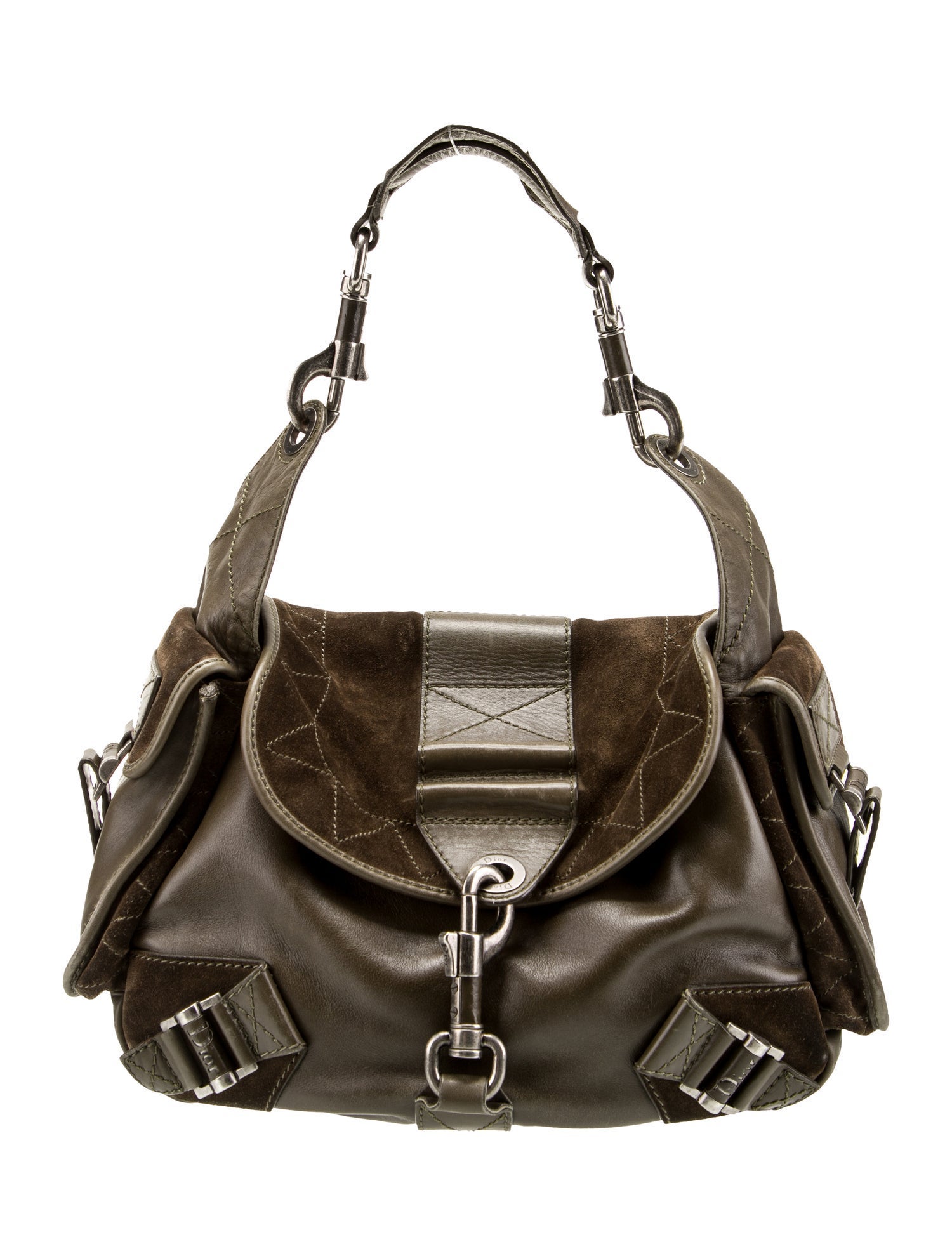 Christian Dior Leather dior rebelle - Green Shoulder Bags