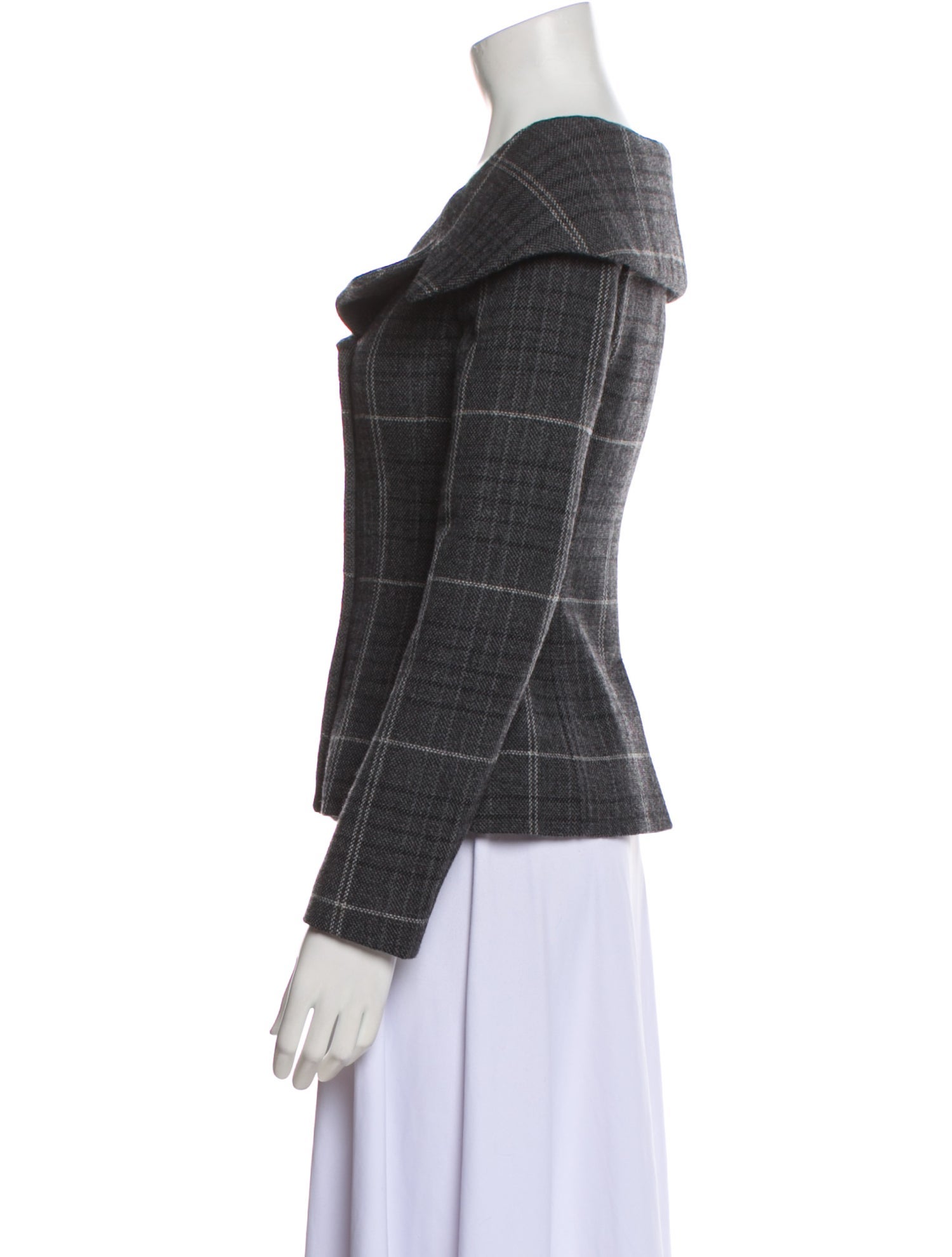 Christian Dior Wool Plaid Print Jacket