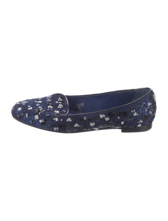 Christian Dior Patterned Sequin Embellishments Loafers
