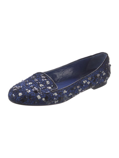 Christian Dior Patterned Sequin Embellishments Loafers