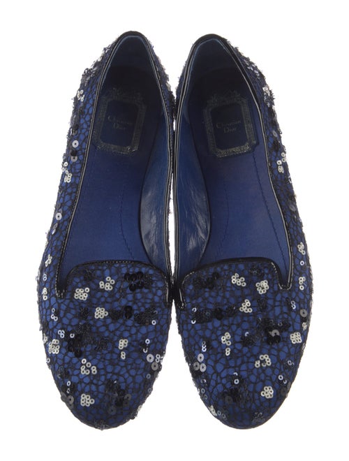 Christian Dior Patterned Sequin Embellishments Loafers