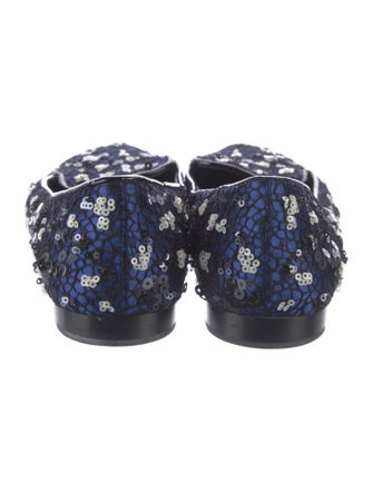 Christian Dior Patterned Sequin Embellishments Loafers