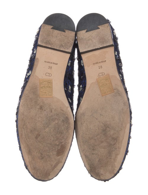 Christian Dior Patterned Sequin Embellishments Loafers