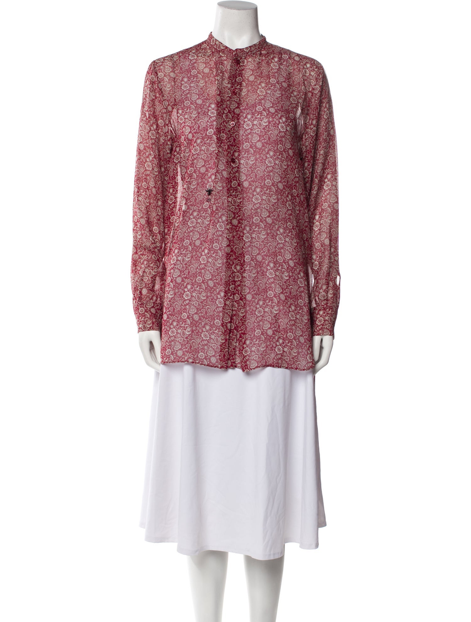 Christian Dior Silk Floral Print Tunic