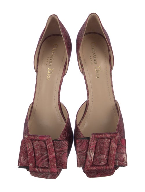 Christian Dior Printed Bow Accents D'Orsay Pumps