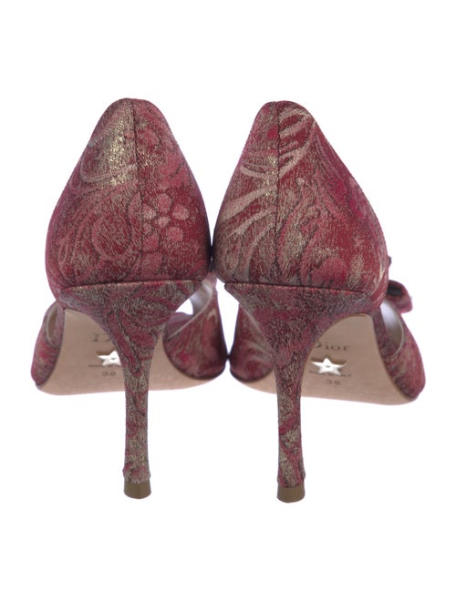 Christian Dior Printed Bow Accents D'Orsay Pumps