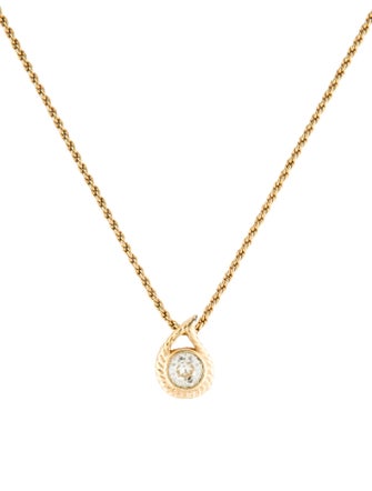 Christian Dior Vintage Crystal Teardrop Pendant Necklace