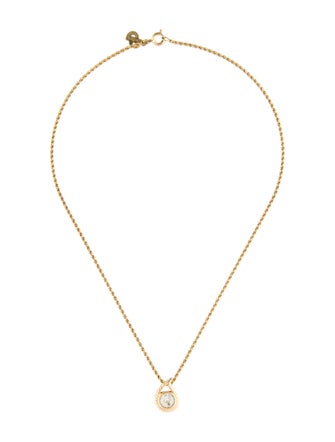 Christian Dior Vintage Crystal Teardrop Pendant Necklace
