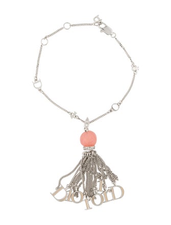 Christian Dior Crystal, Resin, & Enamel Tassel Charm Bracelet