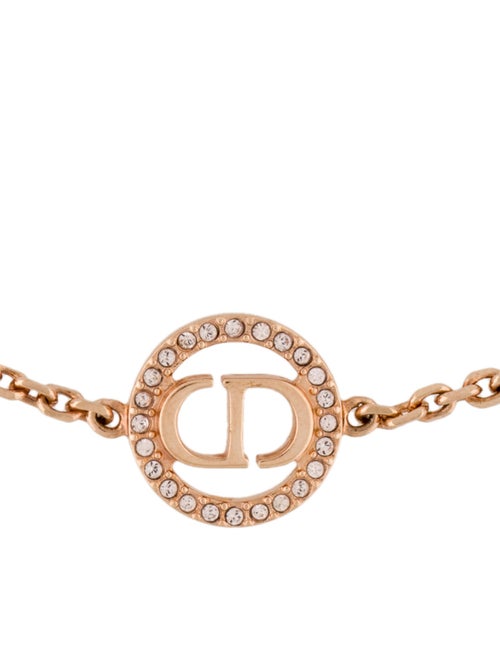Christian Dior Crystal CD Charm Link Bracelet