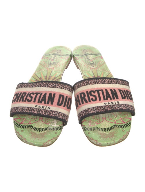 Christian Dior Printed Embroidered Accent Slides
